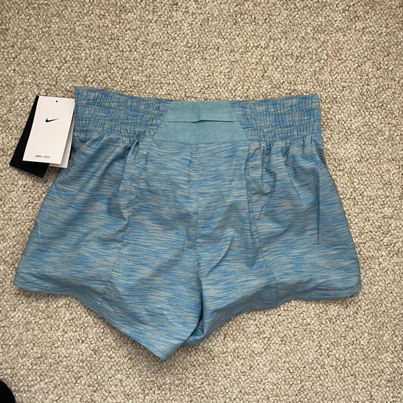 Nike Women’s One Dri-Fit Mid-Rise 3” Brief Lined Blue SpaceDye Shorts Sz S NWT - Picture 7 of 7